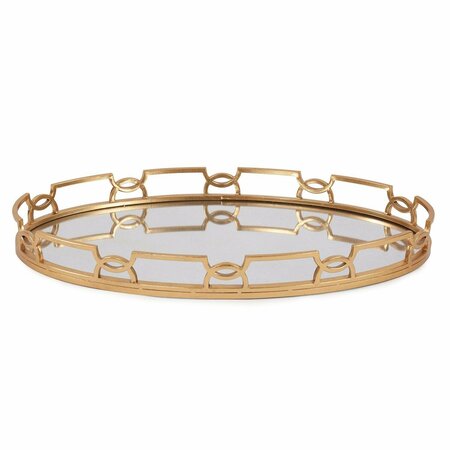 HOWARD ELLIOTT Bright Gold Metal Tray 11222